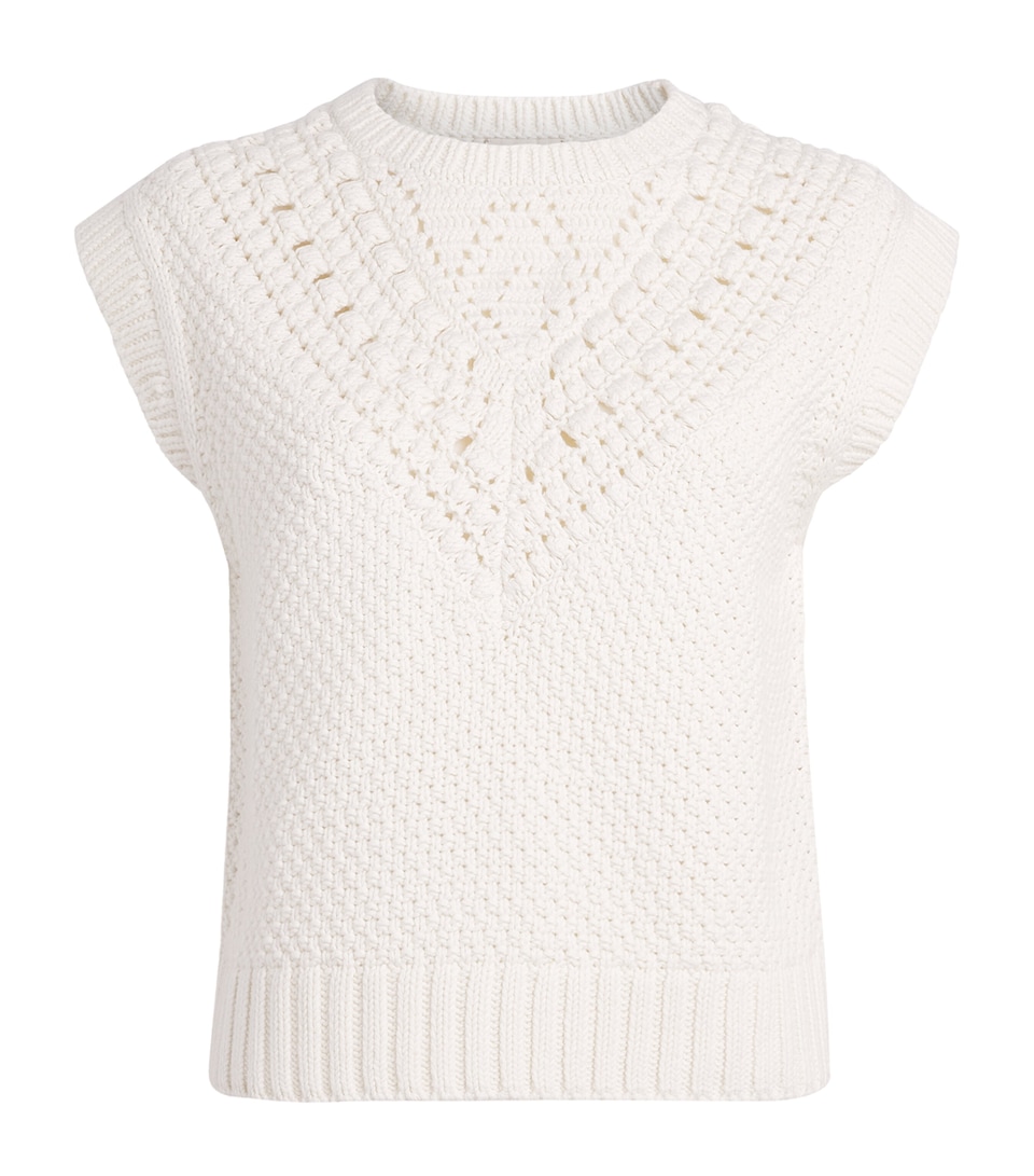 ME+EM Womens Organic Cotton-Merino Wool Vest Cream