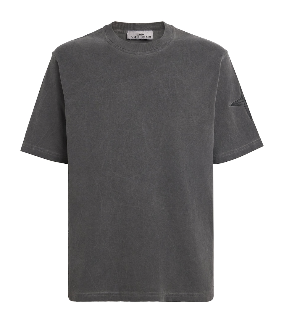 Stone Island Mens Organic Cotton Uneven-Dye T-Shirt