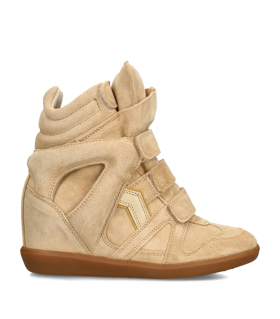Isabel Marant Suede Bekett Wedge Sneakers 50 Gold