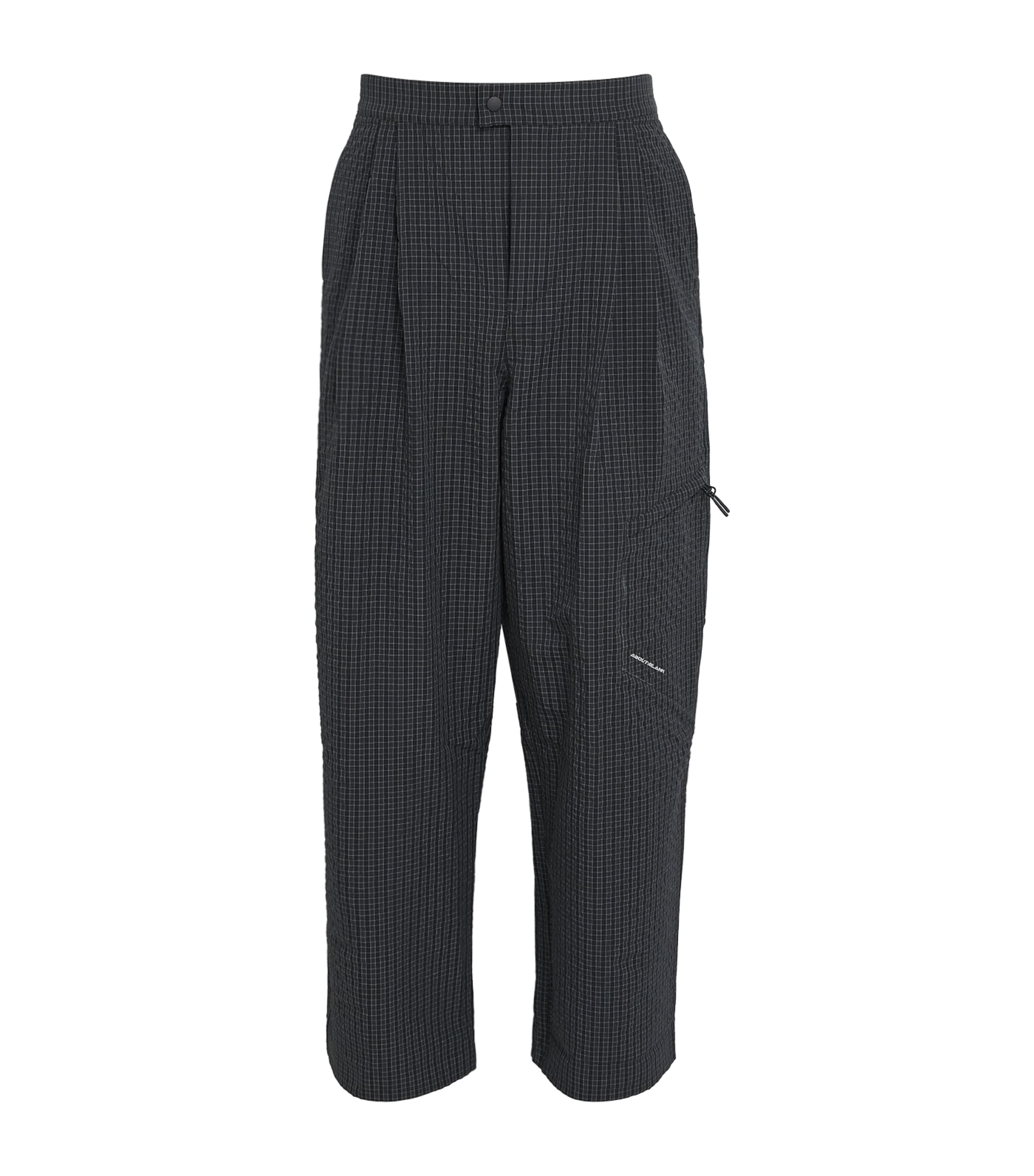about:blank Mens Technical Pleated Trousers Navy Check