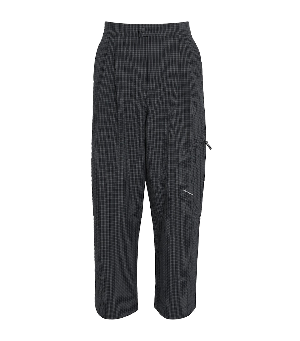 about:blank Mens Technical Pleated Trousers Navy Check