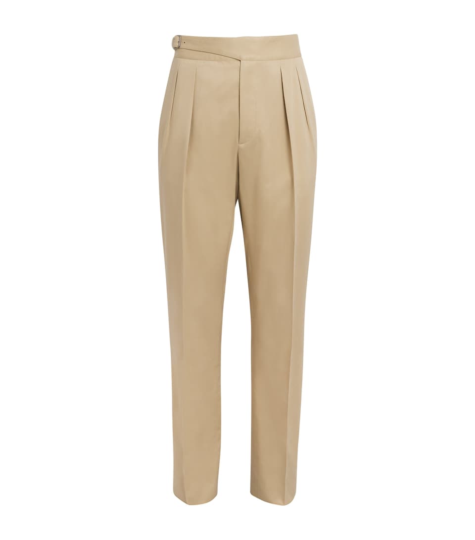 Silk Pleated Byron Straight Trousers