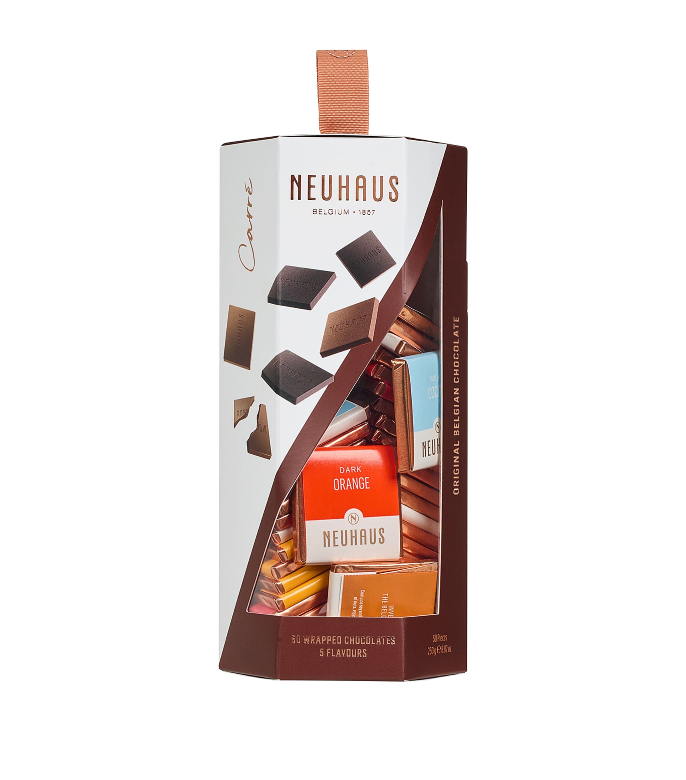 Neuhaus Praline-Filled Milk, White and Dark Chocolate 50-Piece Carré Sharing Box (250g)