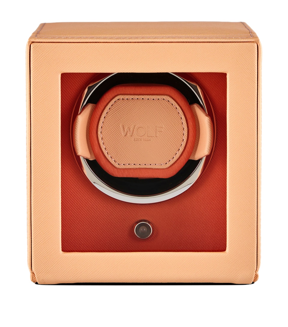WOLF Cub Watch Winder with Cover Seltzer Peach/orange