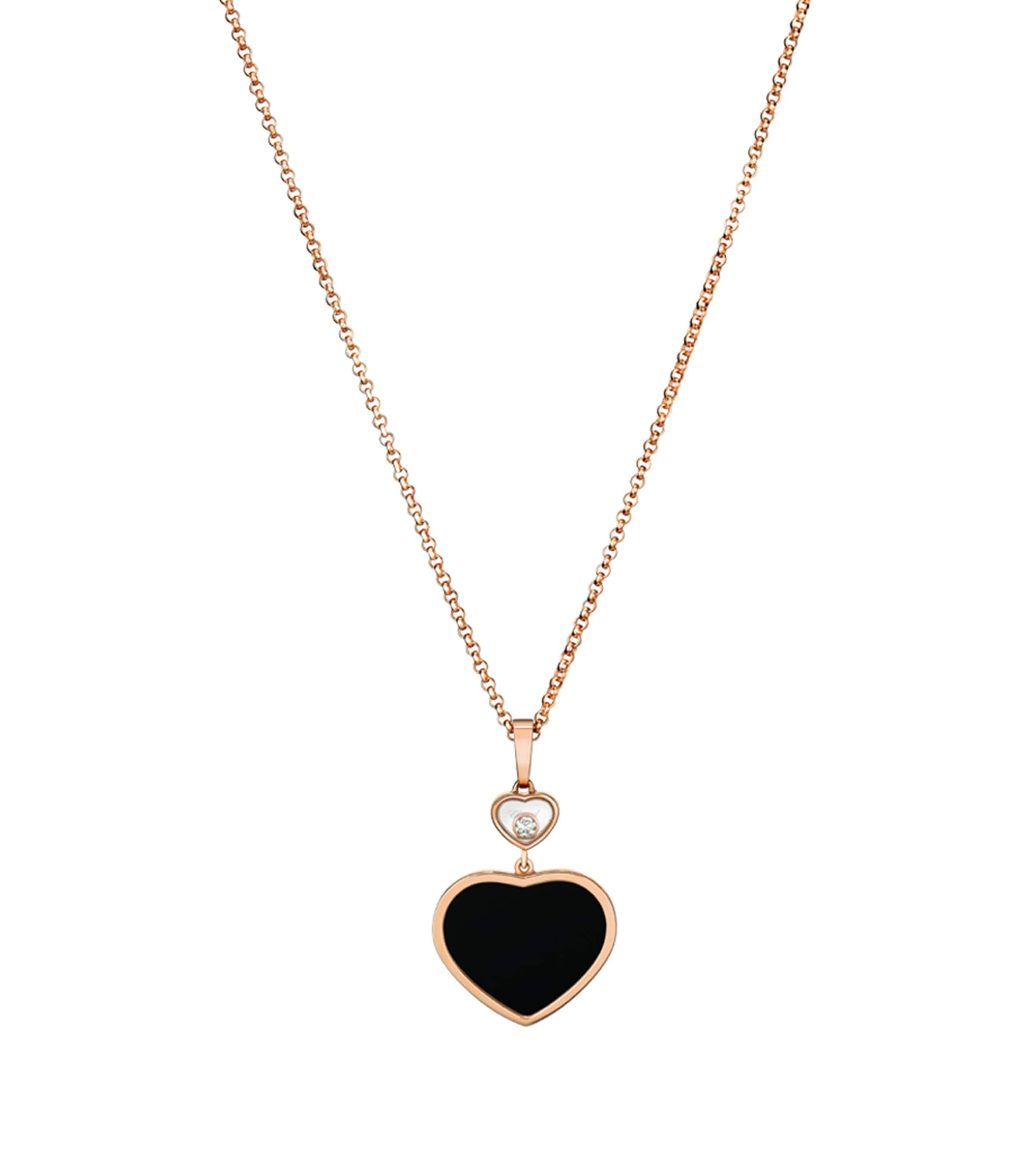 Rose Gold and Diamond Happy Hearts Pendant Necklace