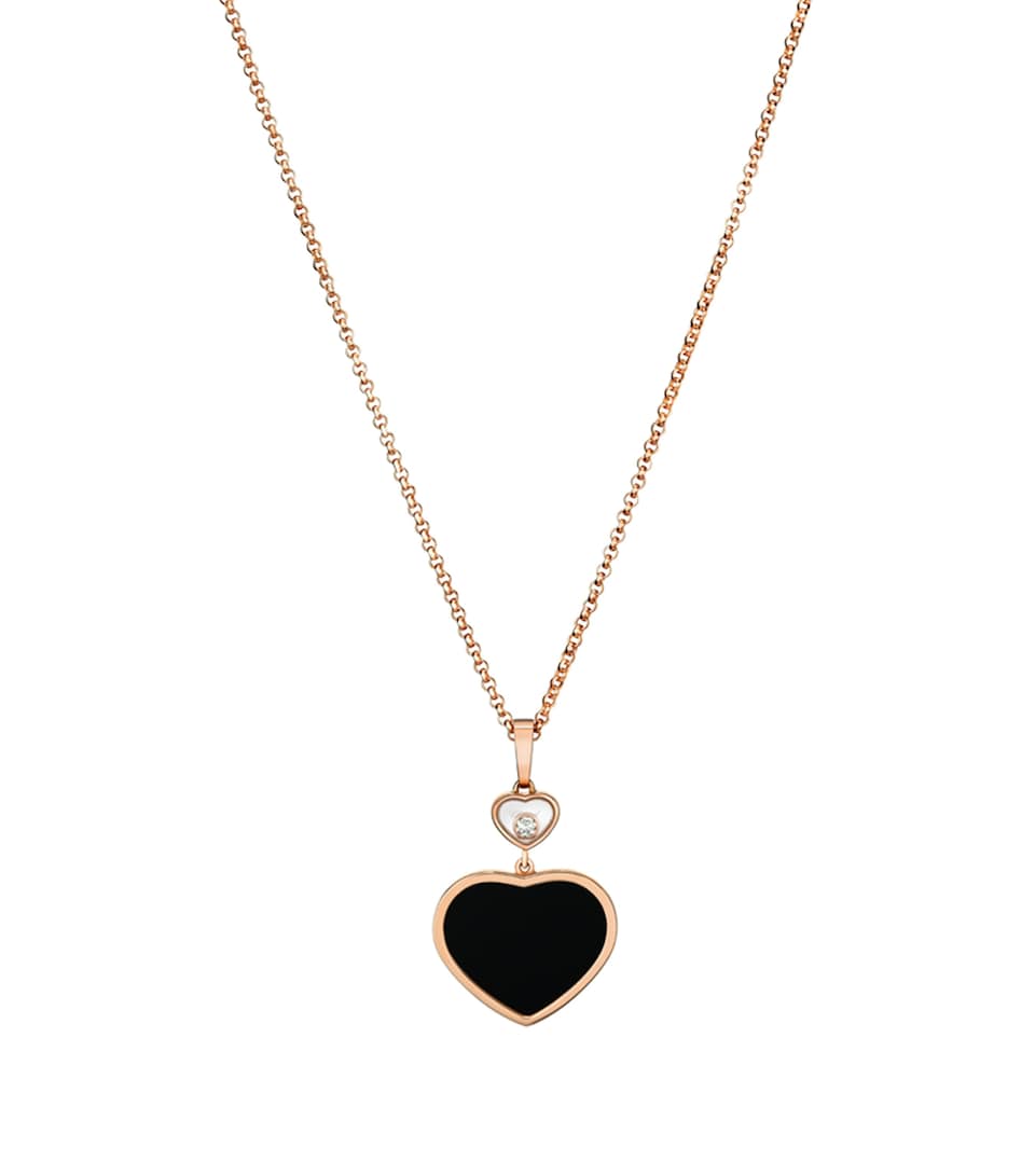 Rose Gold and Diamond Happy Hearts Pendant Necklace
