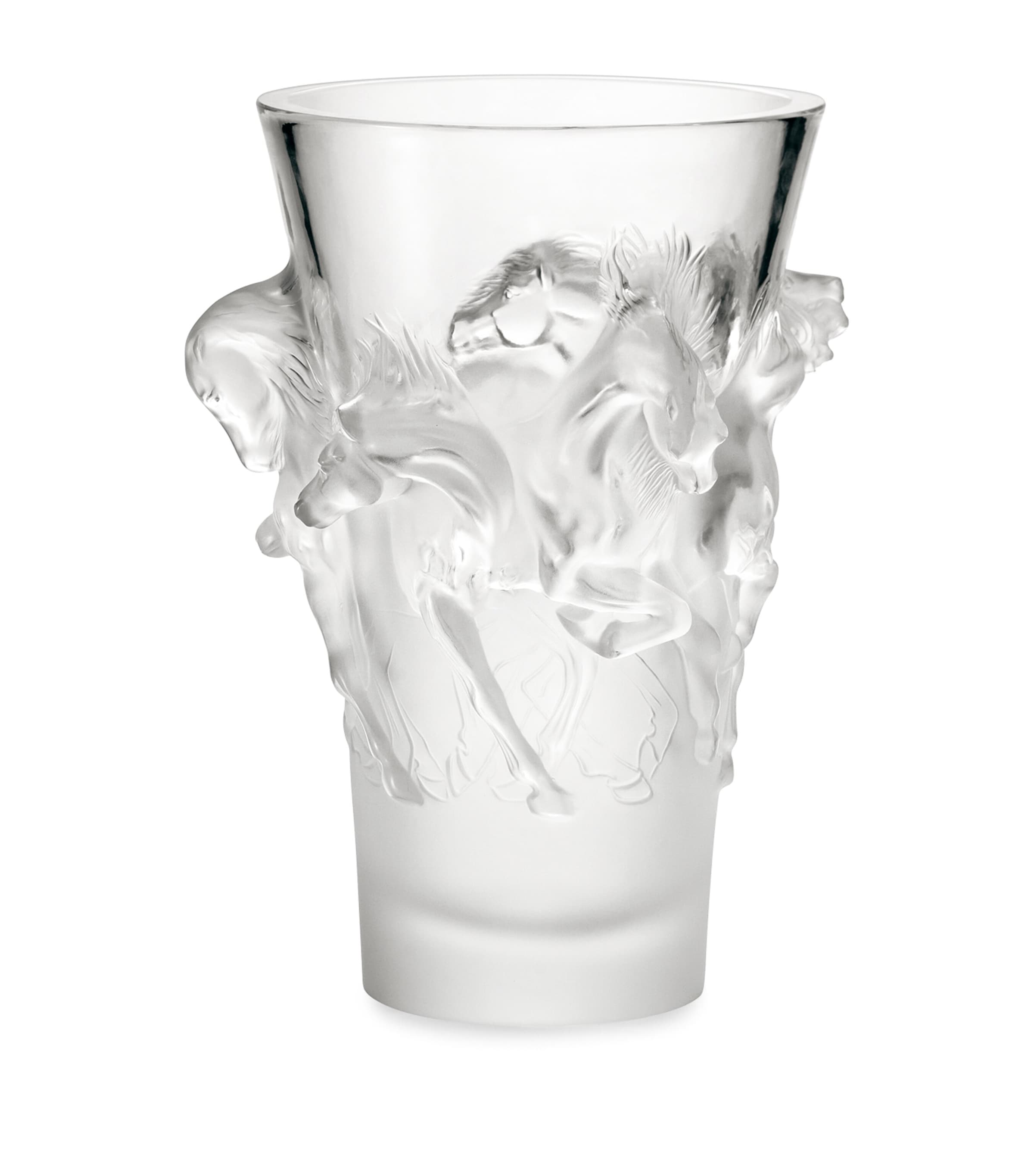 Lalique Crystal Equus Vase (38cm) Incolore