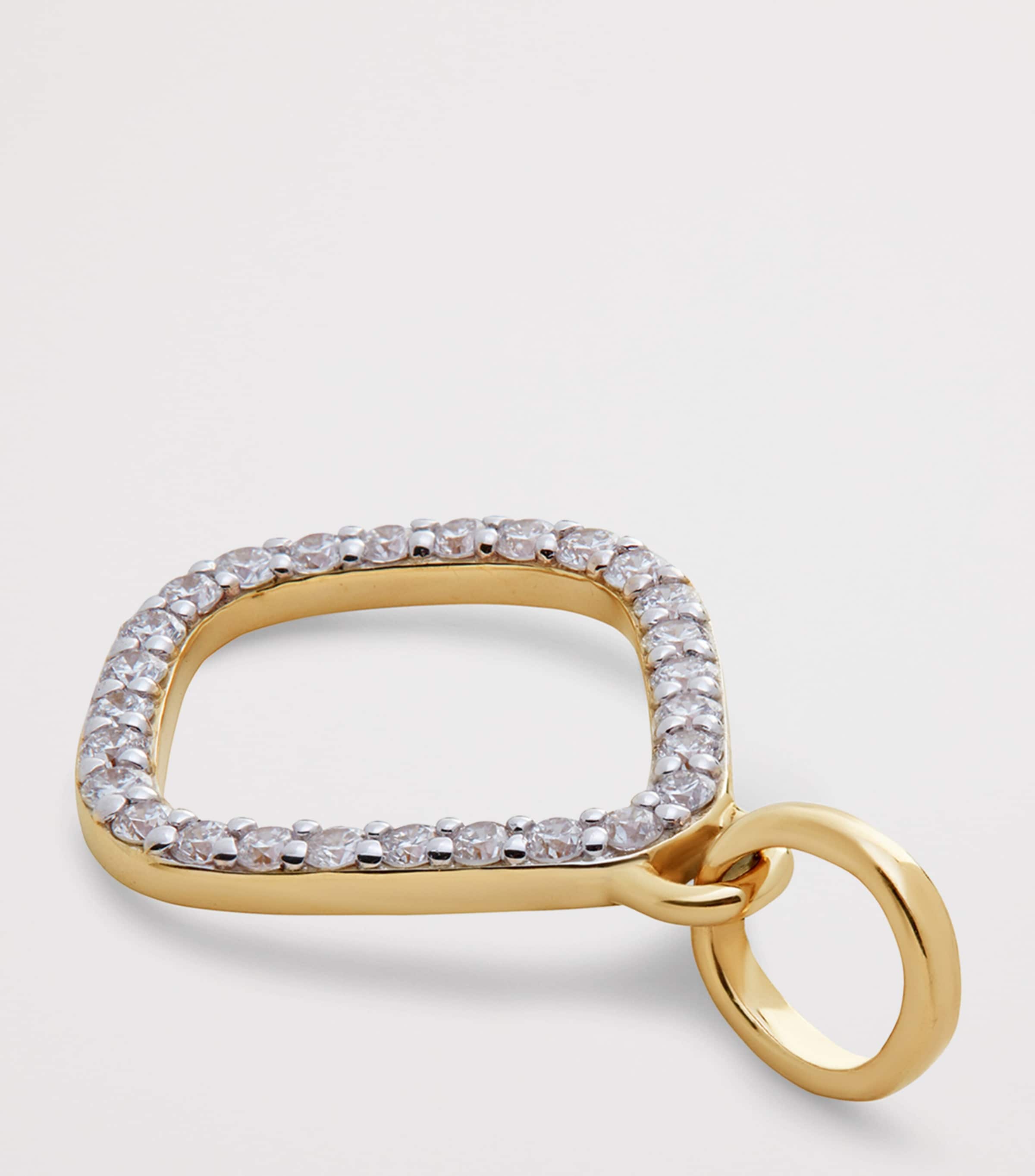 Monica Vinader Yellow Gold and Diamond Riva Kite Pendant White