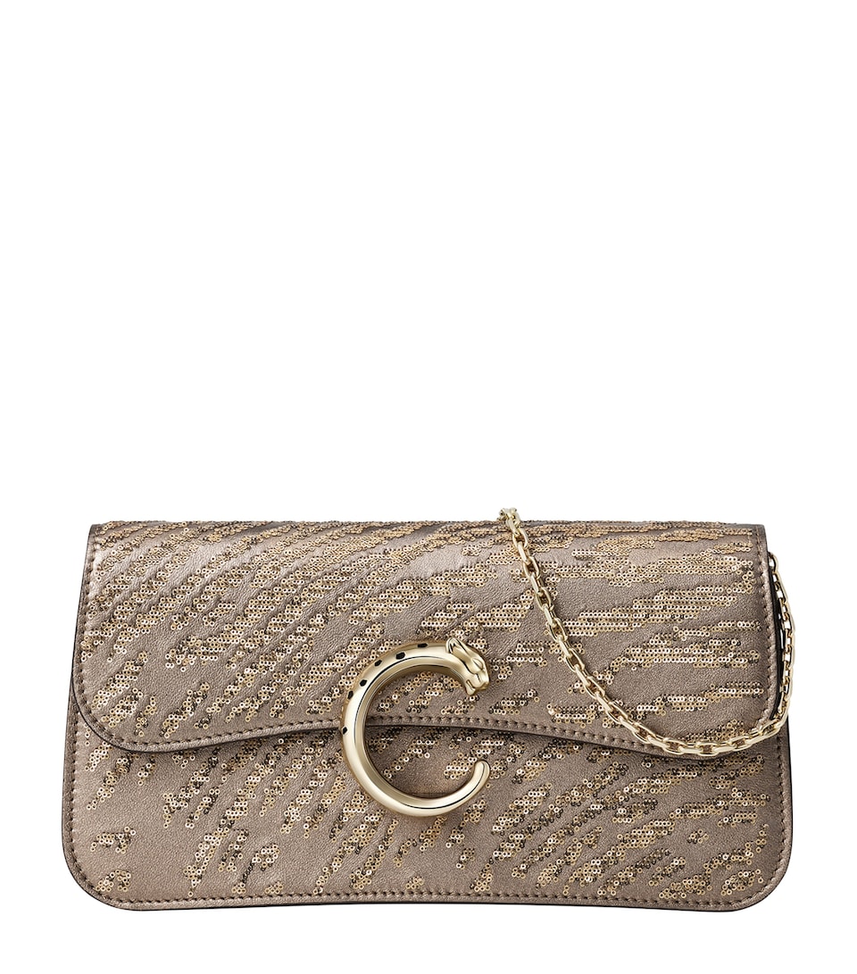Cartier Mini Sequinned Panthère C de Cartier Chain Bag Gold