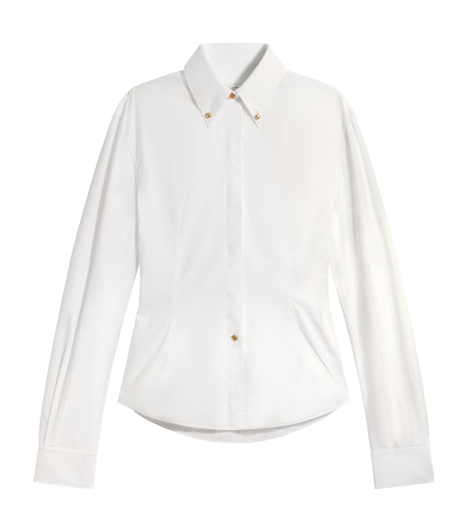 Silk Fitted Button-Down Shirt