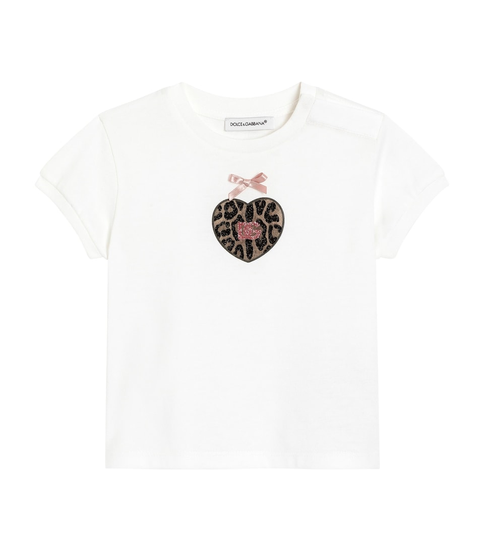Dolce&Gabbana Kids Cotton Leopard-Heart T-Shirt (3-30 Months)