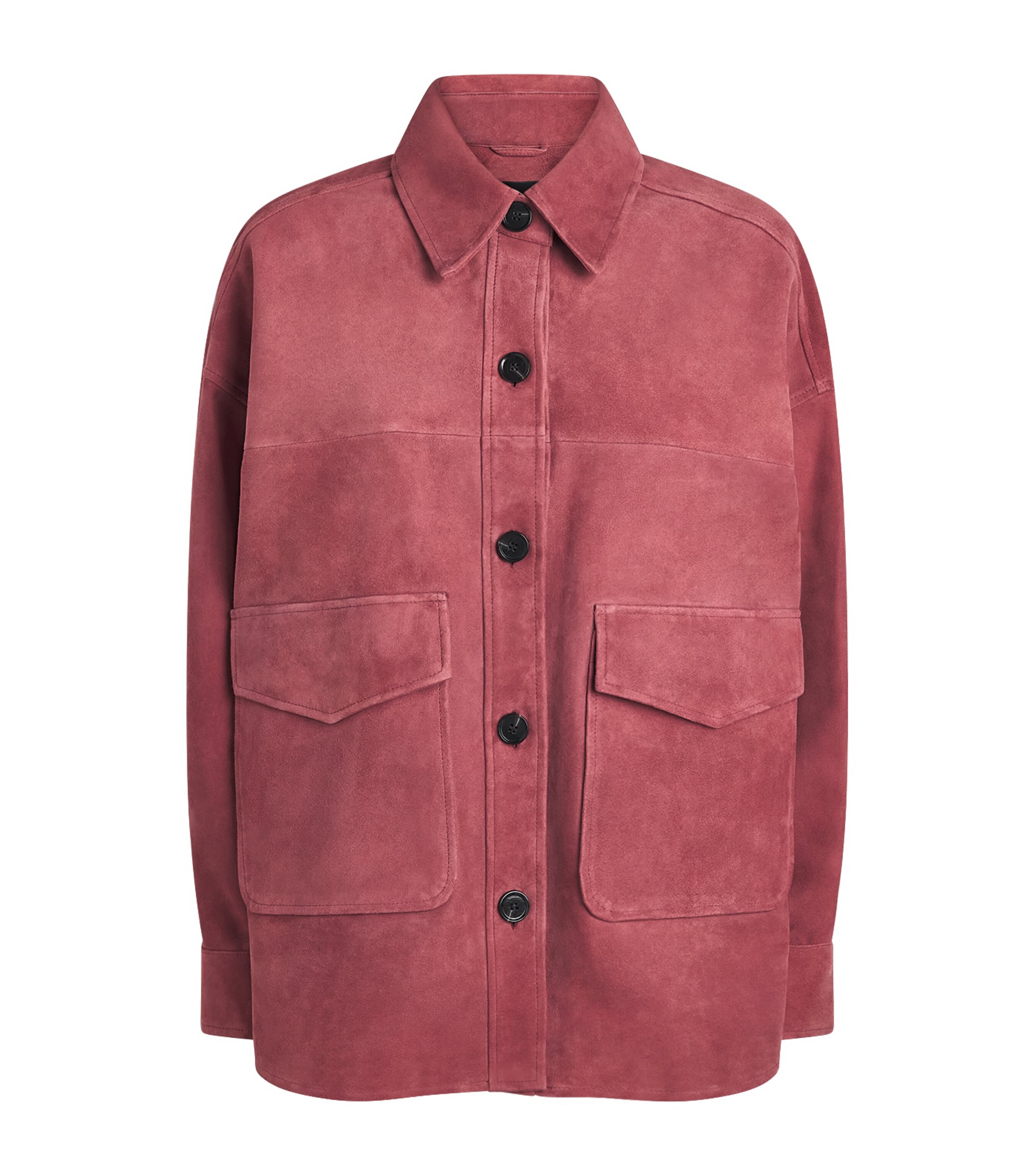 Arma Womens Lamb Suede Kaylee Shacket Pink Shade