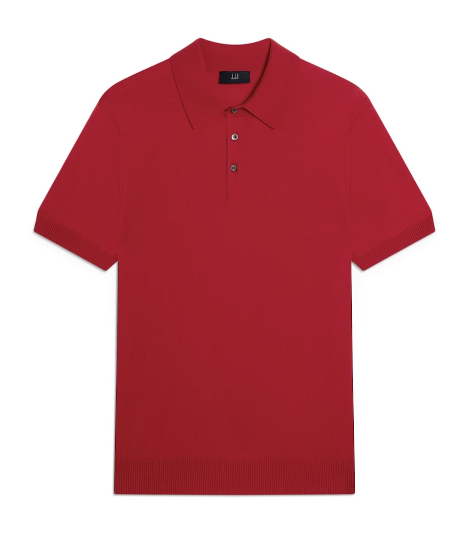 Dunhill Mens Cotton-Mulberry Silk Polo Shirt