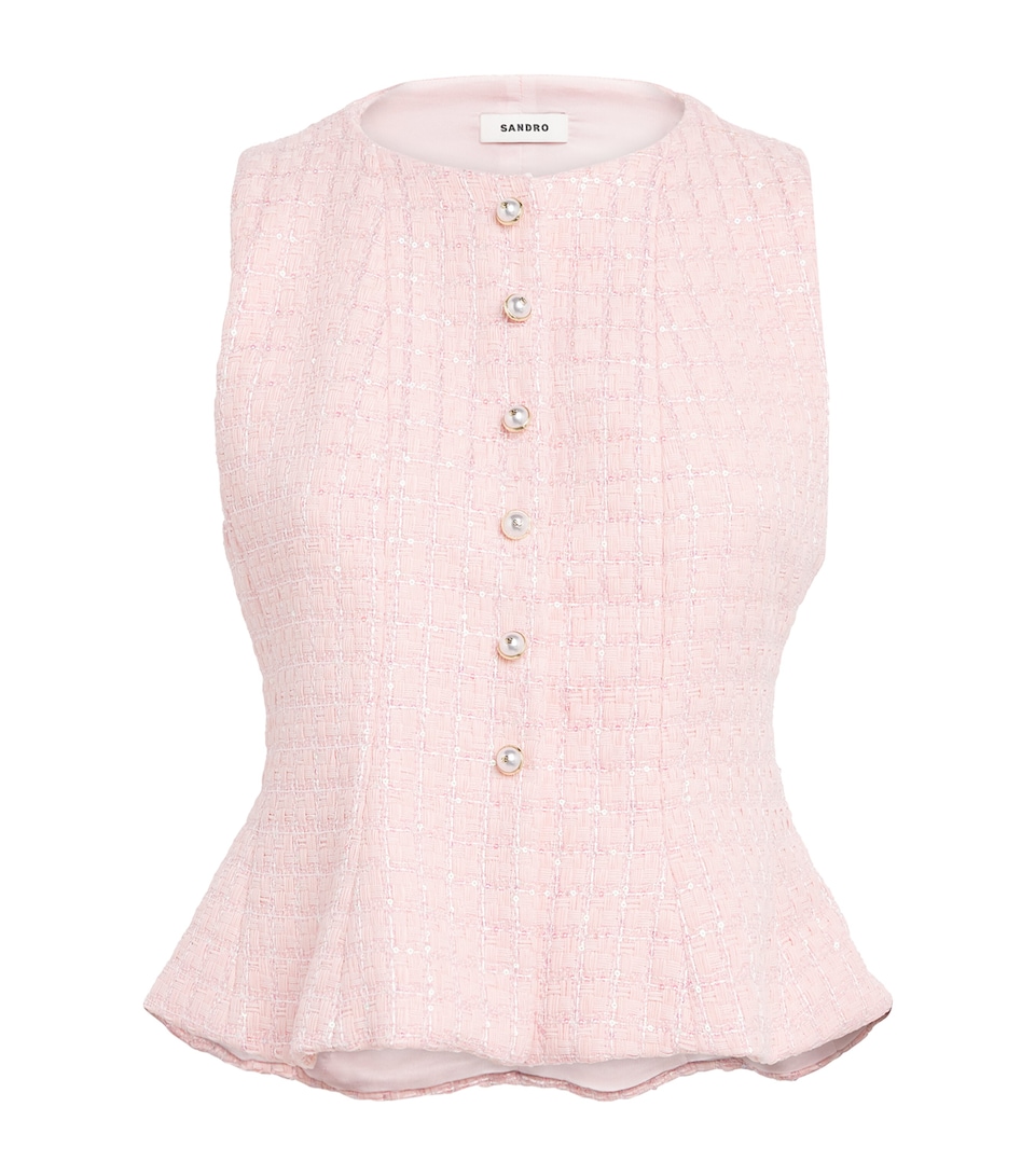 Sequinned Tweed Waistcoat