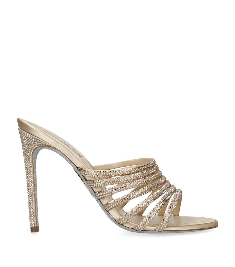 Satin Strappy Heeled Mules 105
