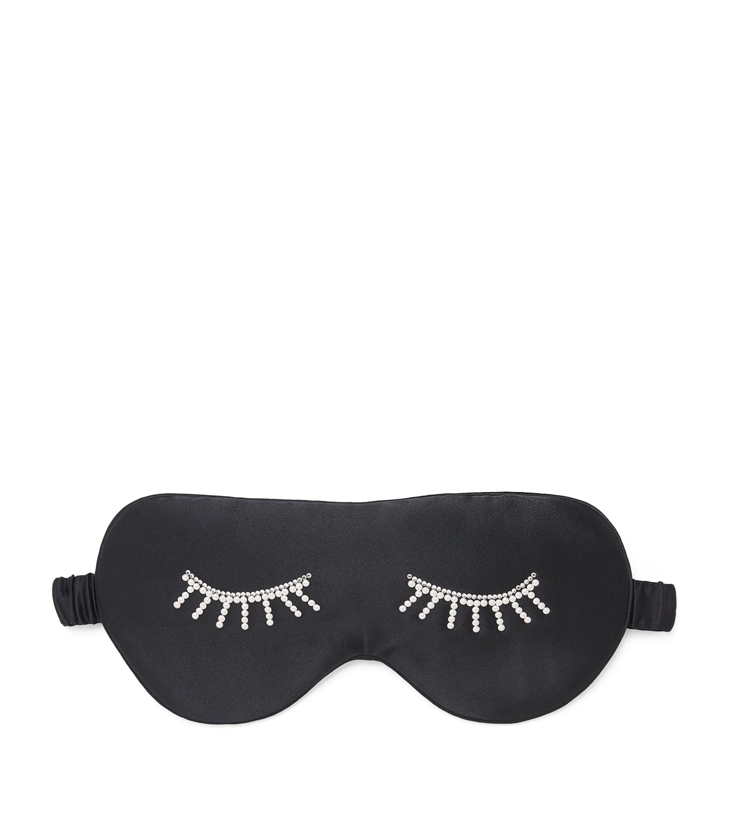 MANITO Womens Mulberry Silk Pearl Lash Eye Mask Classic Black