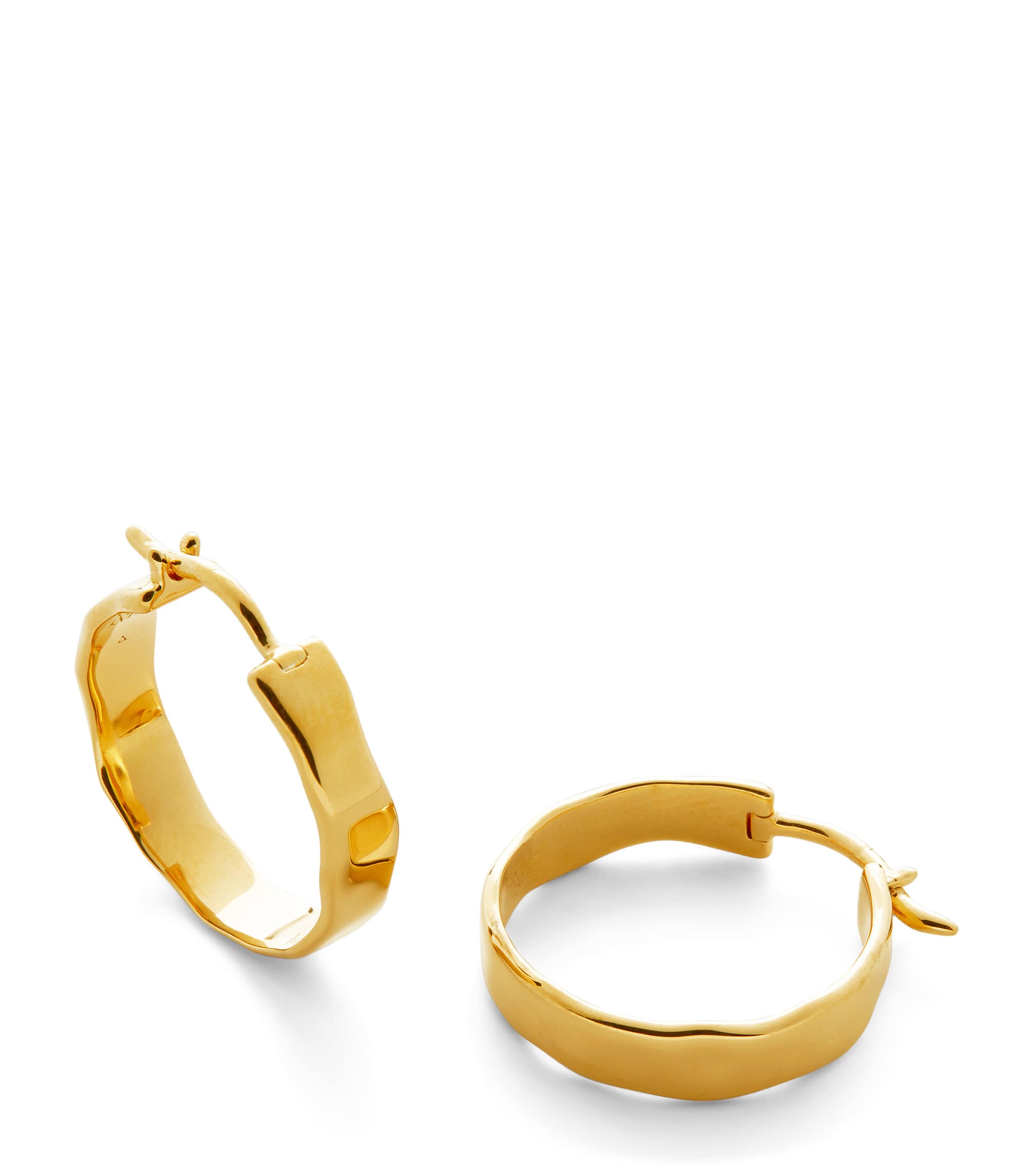 Monica Vinader Small Gold Vermeil MV Siren Muse Hoop Earrings Gold Vermeil