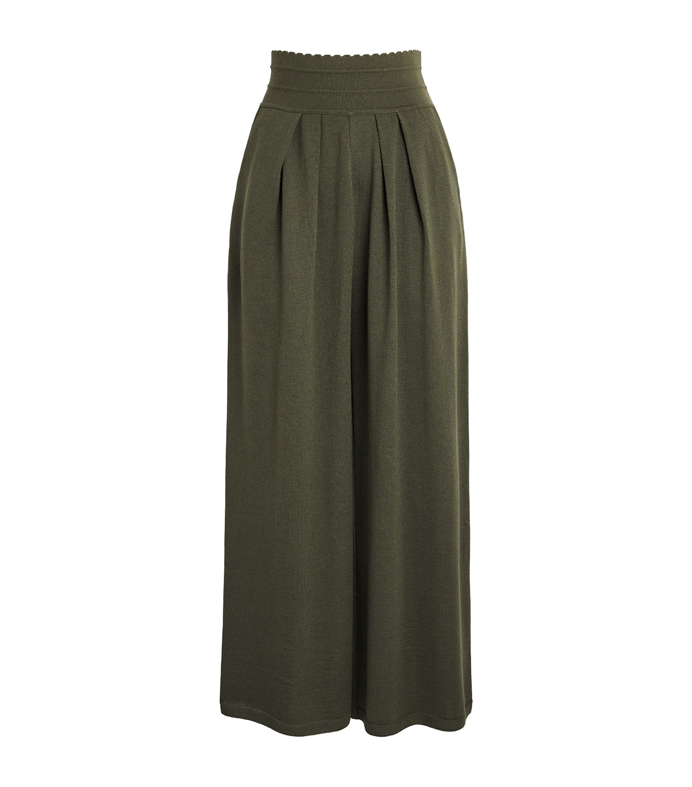 Molli Womens Virgin Wool-Blend Lauren Trousers Khaki