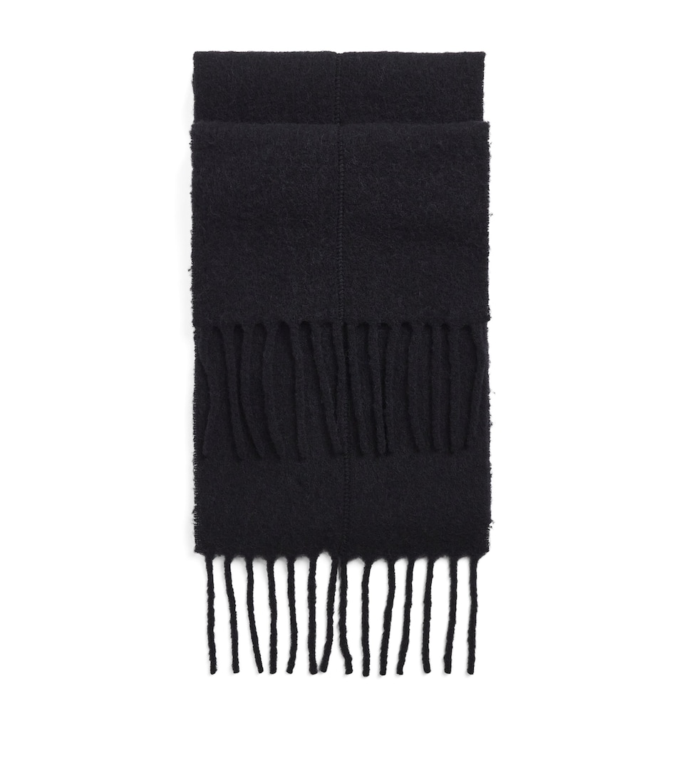 Wool-Alpaca-Blend Fringed Scarf