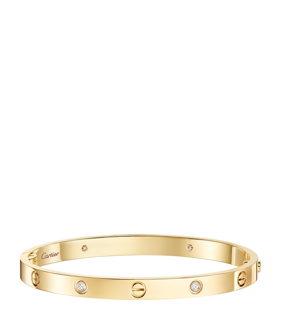 Medium Yellow Gold and Diamond LOVE Bracelet