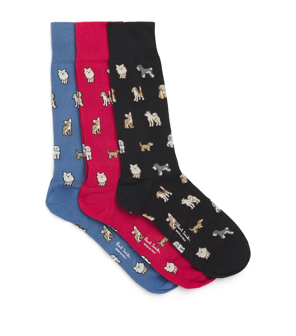Cotton-Blend Kyoto Dog Socks (Pack of 3)