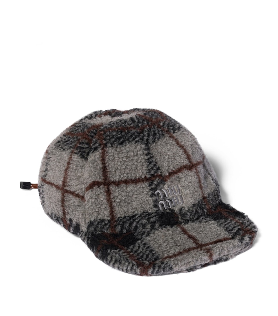 Fleece Check Baseball Cap
