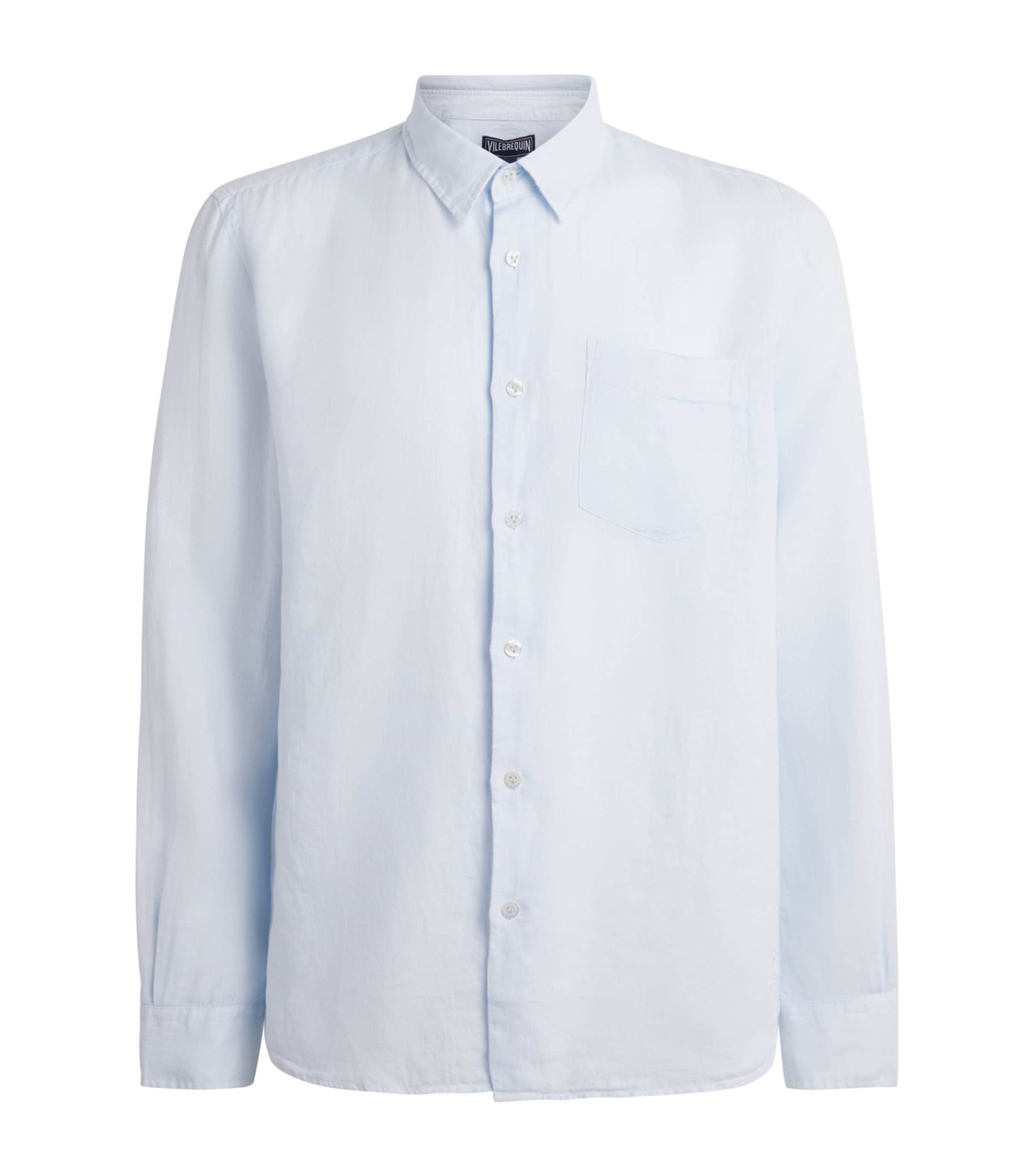 Vilebrequin Mens Linen Shirt Bleu Ciel