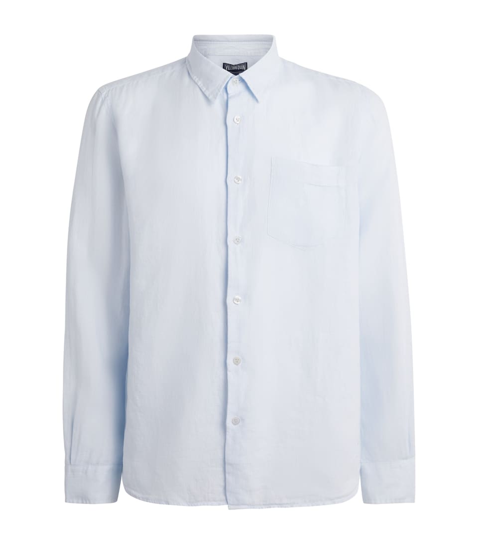Vilebrequin Mens Linen Shirt Bleu Ciel