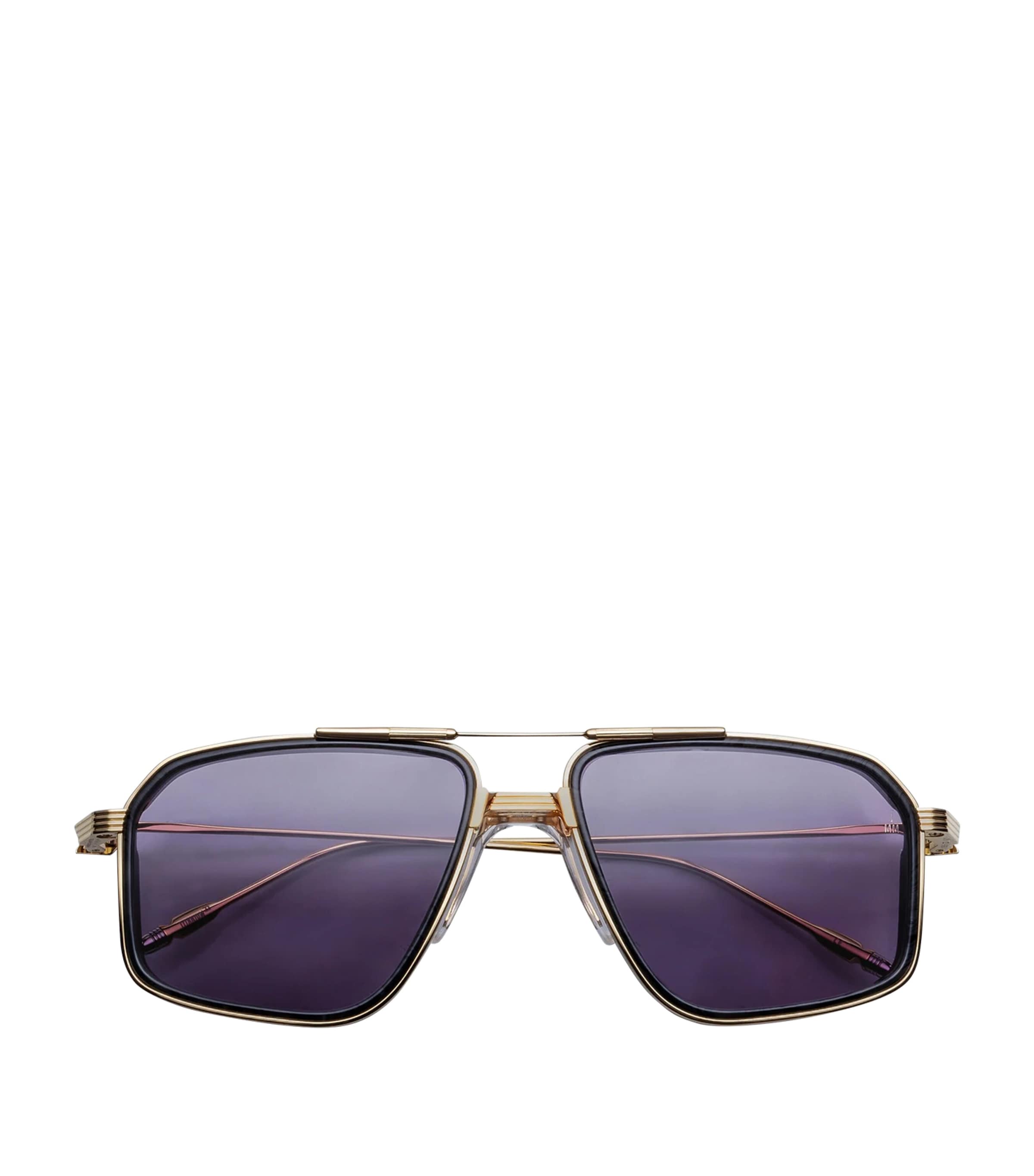 Jacques Marie Mage Titanium Jagger Aviator Sunglasses Ebony
