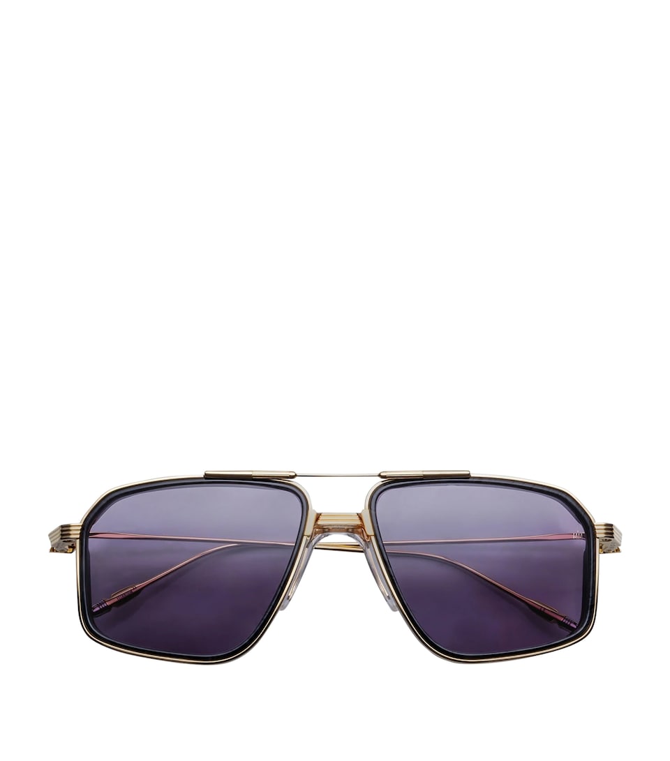 Jacques Marie Mage Titanium Jagger Aviator Sunglasses Ebony