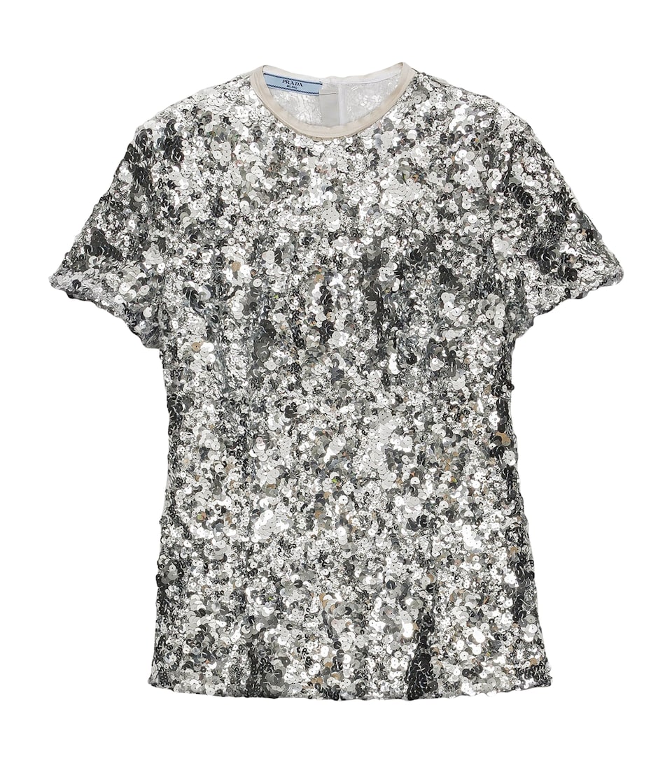 Embroidered Sequin T-Shirt