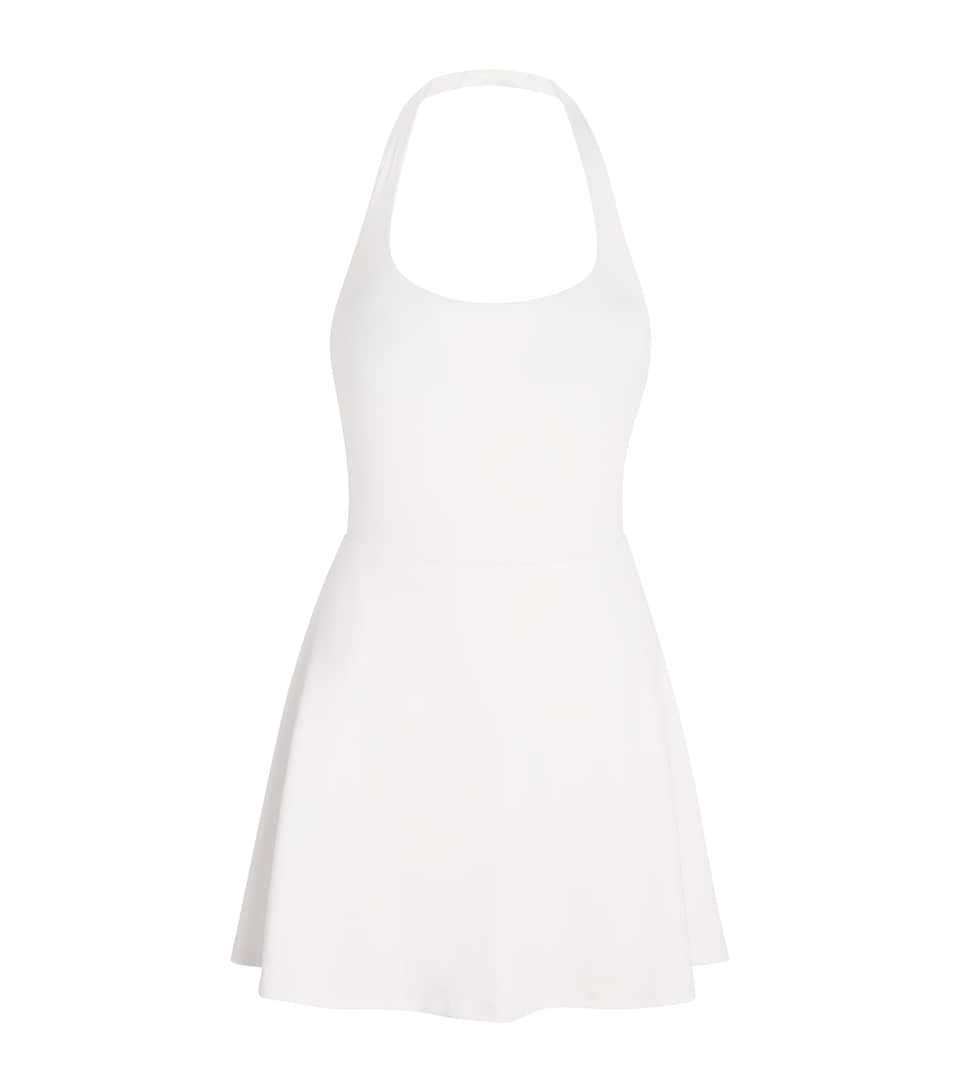 VUORI Womens Halterneck Tiebreak Mini Dress White