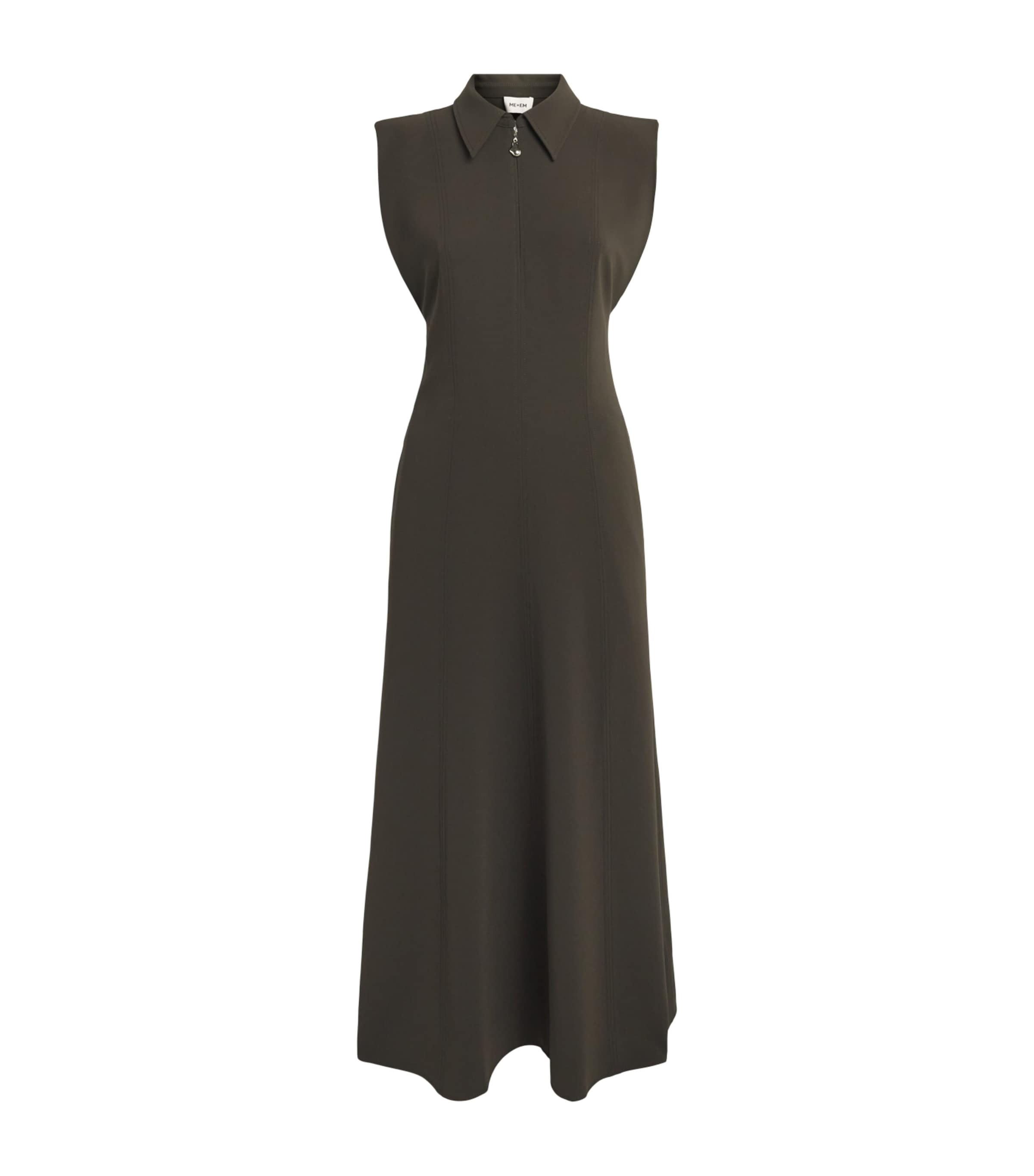 ME+EM Womens Utility Maxi Dress Rich Olive Green