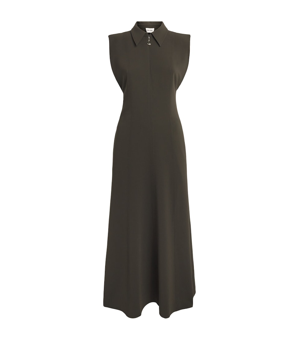 ME+EM Womens Utility Maxi Dress Rich Olive Green