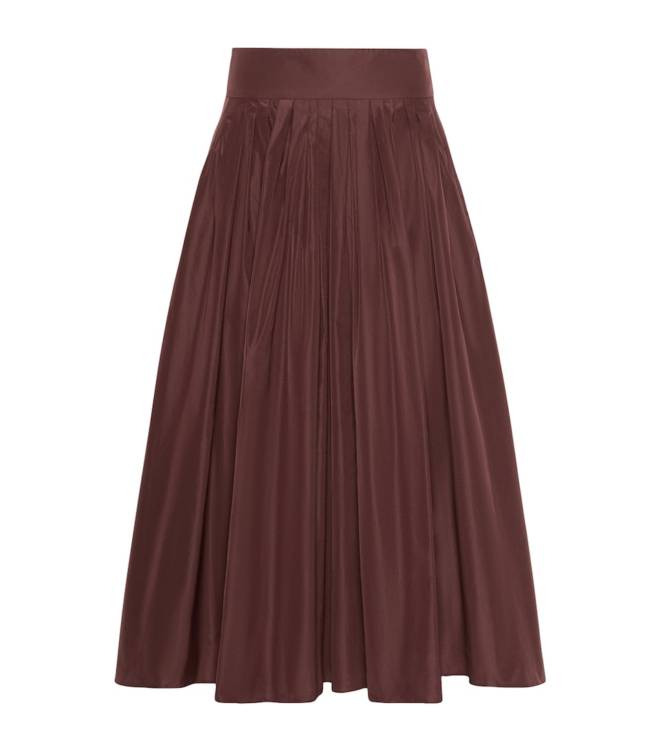 Max Mara Womens Pleated Maxi Skirt Bordeaux