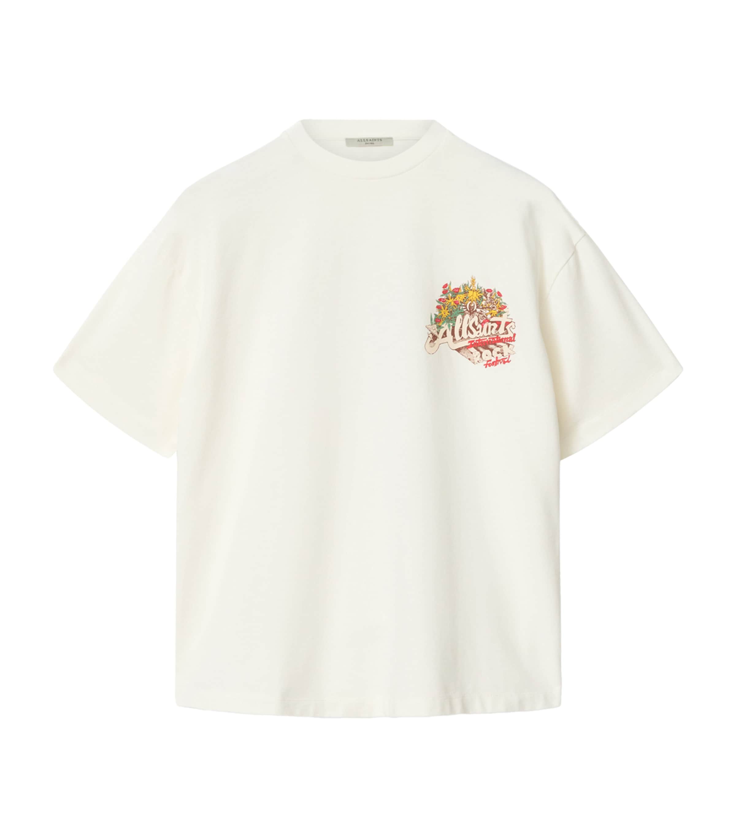 AllSaints Womens Organic Cotton Roque T-Shirt Chalk White