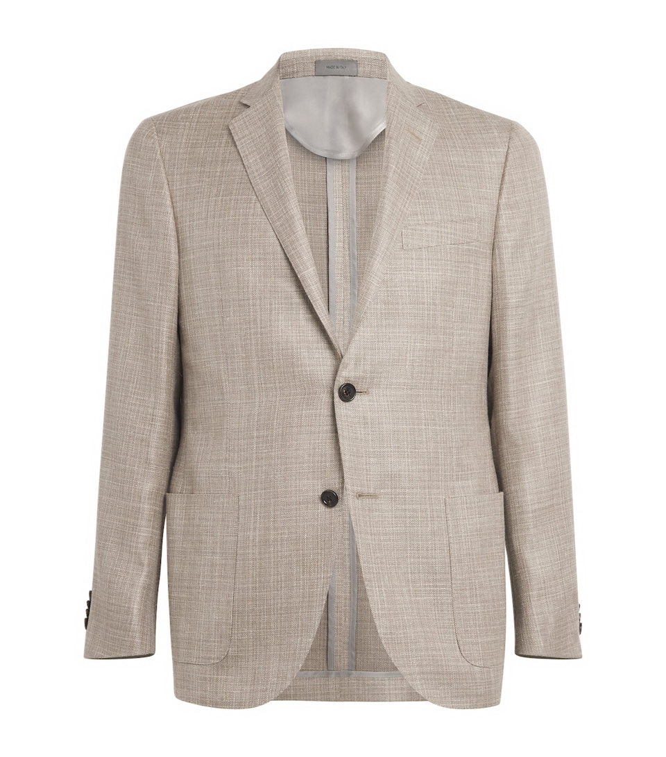 Wool-Linen-Silk Hopsack Blazer