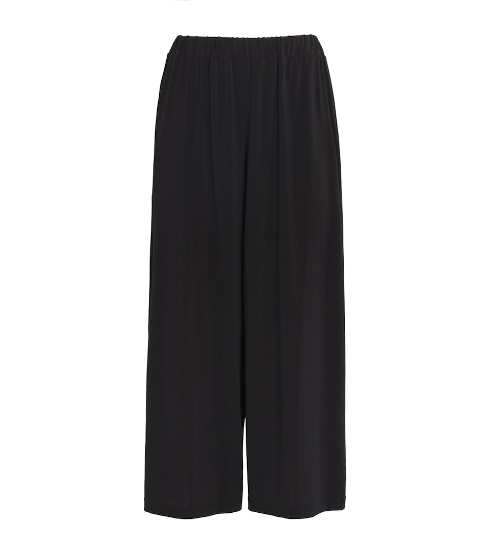 Issey Miyake Womens Drape Jersey Cropped Trousers Black