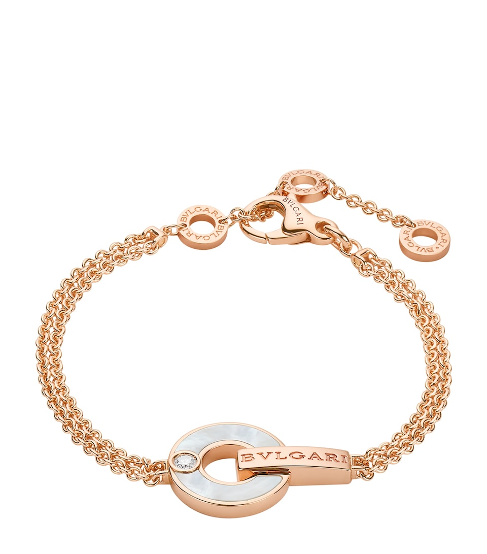 Rose Gold, Diamond and Mother-of-Pearl BVLGARI BVLGARI Openwork Bracelet