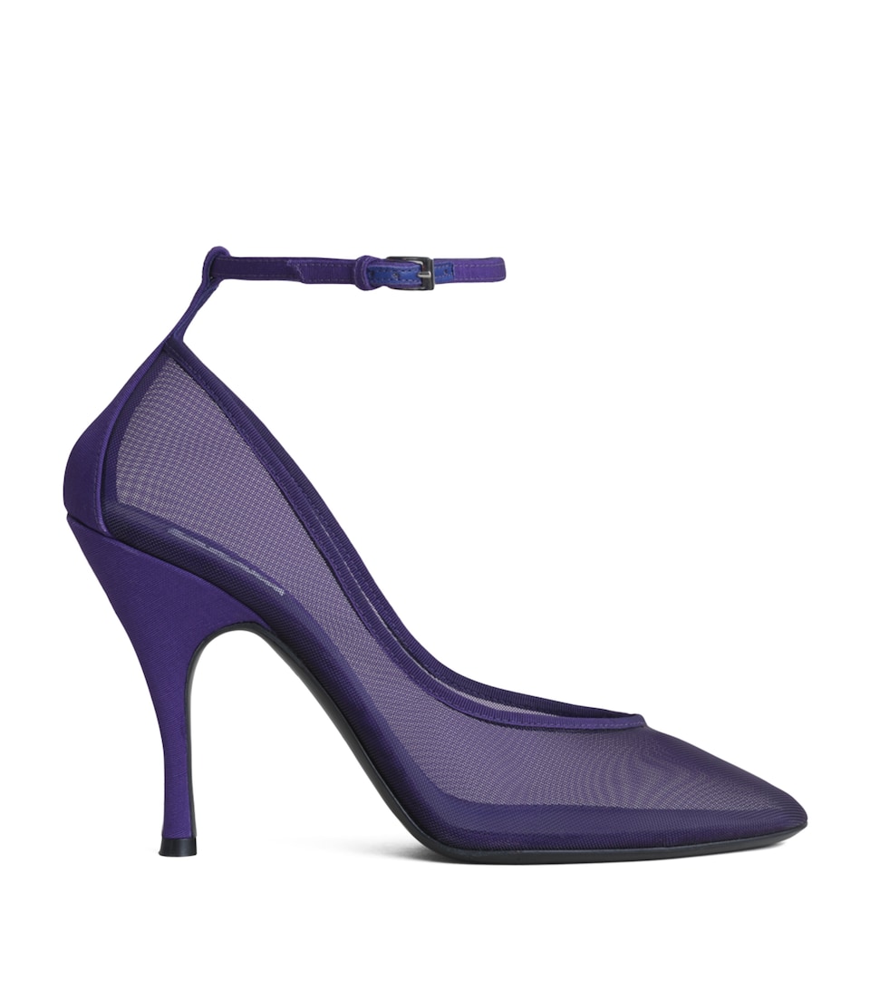 Alaïa Mesh Ankle-Strap Pumps 100 Iris