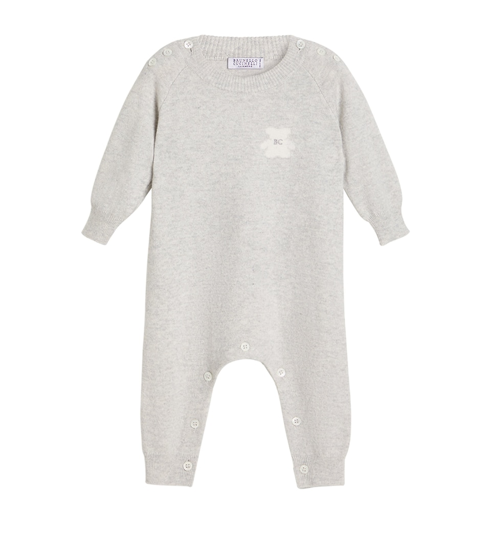 Brunello Cucinelli Kids Cashmere Baby Bernie Playsuit (6-12 months) White