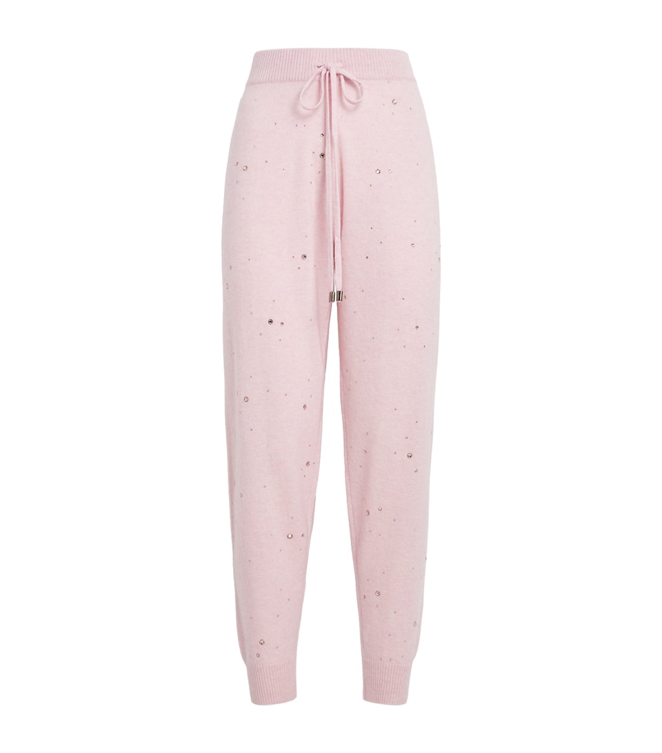 Cashmere Crystal-Embellished Sweatpants