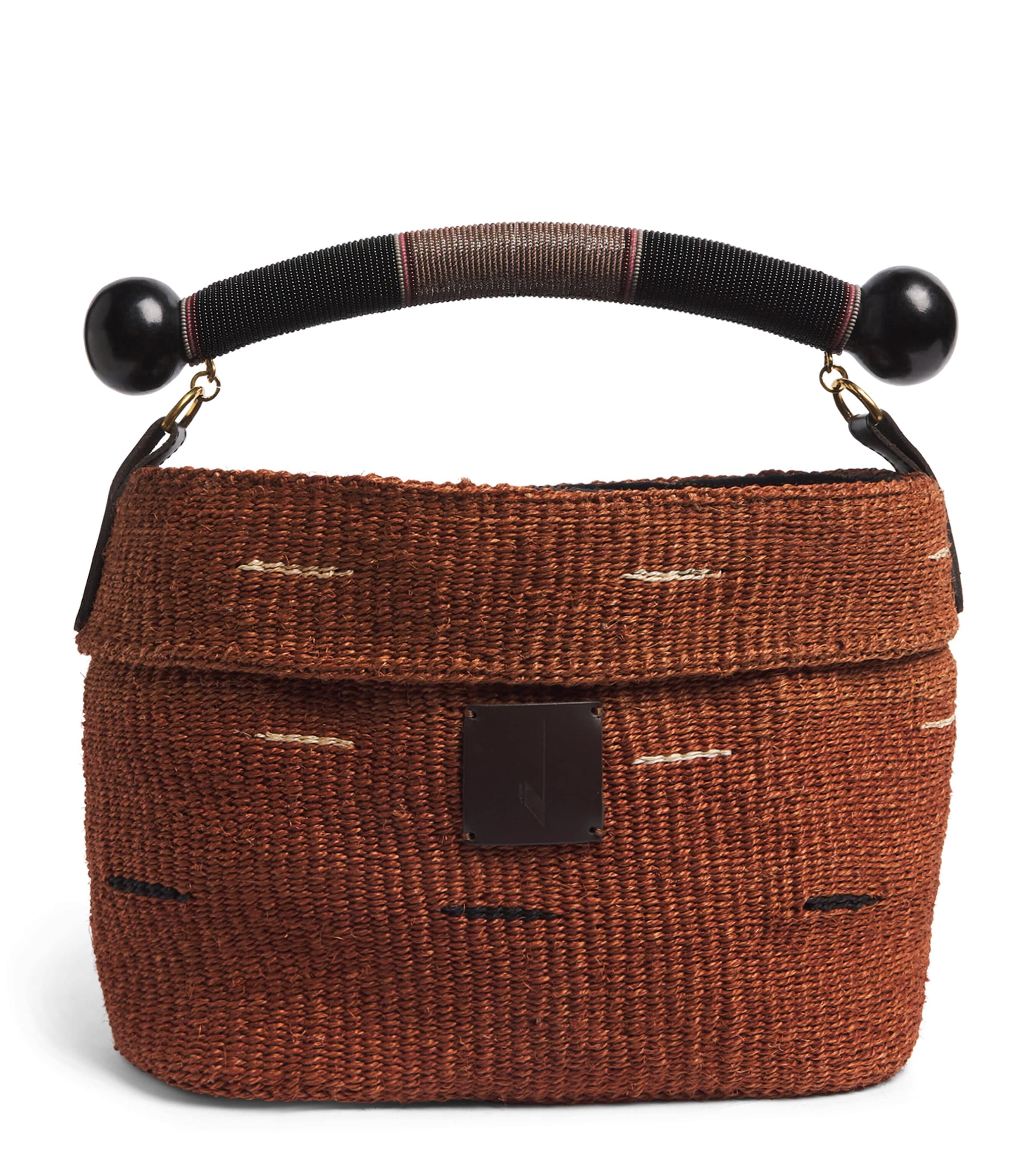 Studio Namnyak Large Sisal Kiondo Basket Bag Golden
