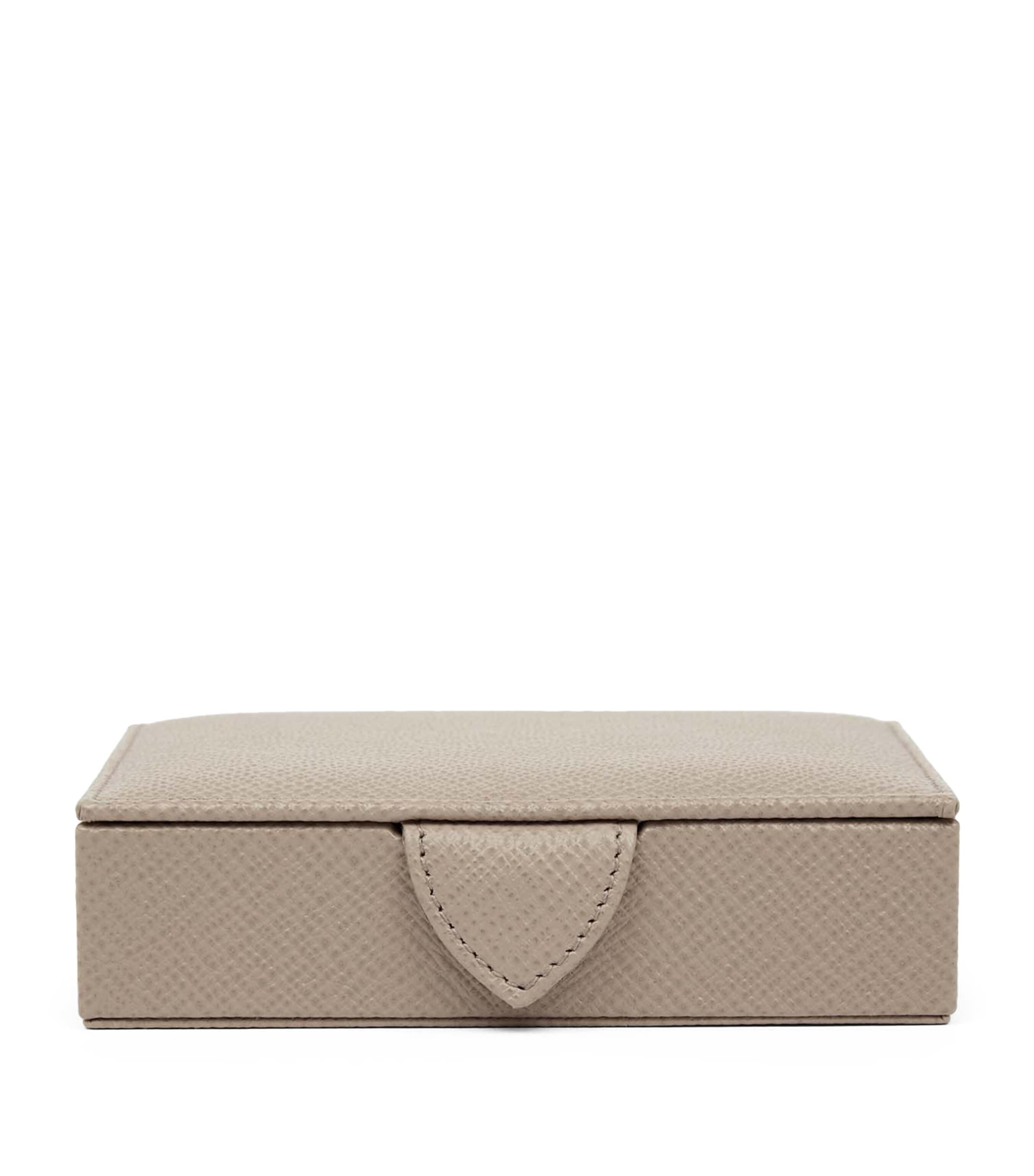 Smythson Small Panama Leather Jewellery Box Sandstone