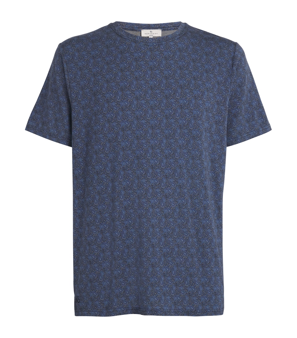 Homebody Mens Jersey Printed Contrast T-Shirt Henry Navy/mid Grey