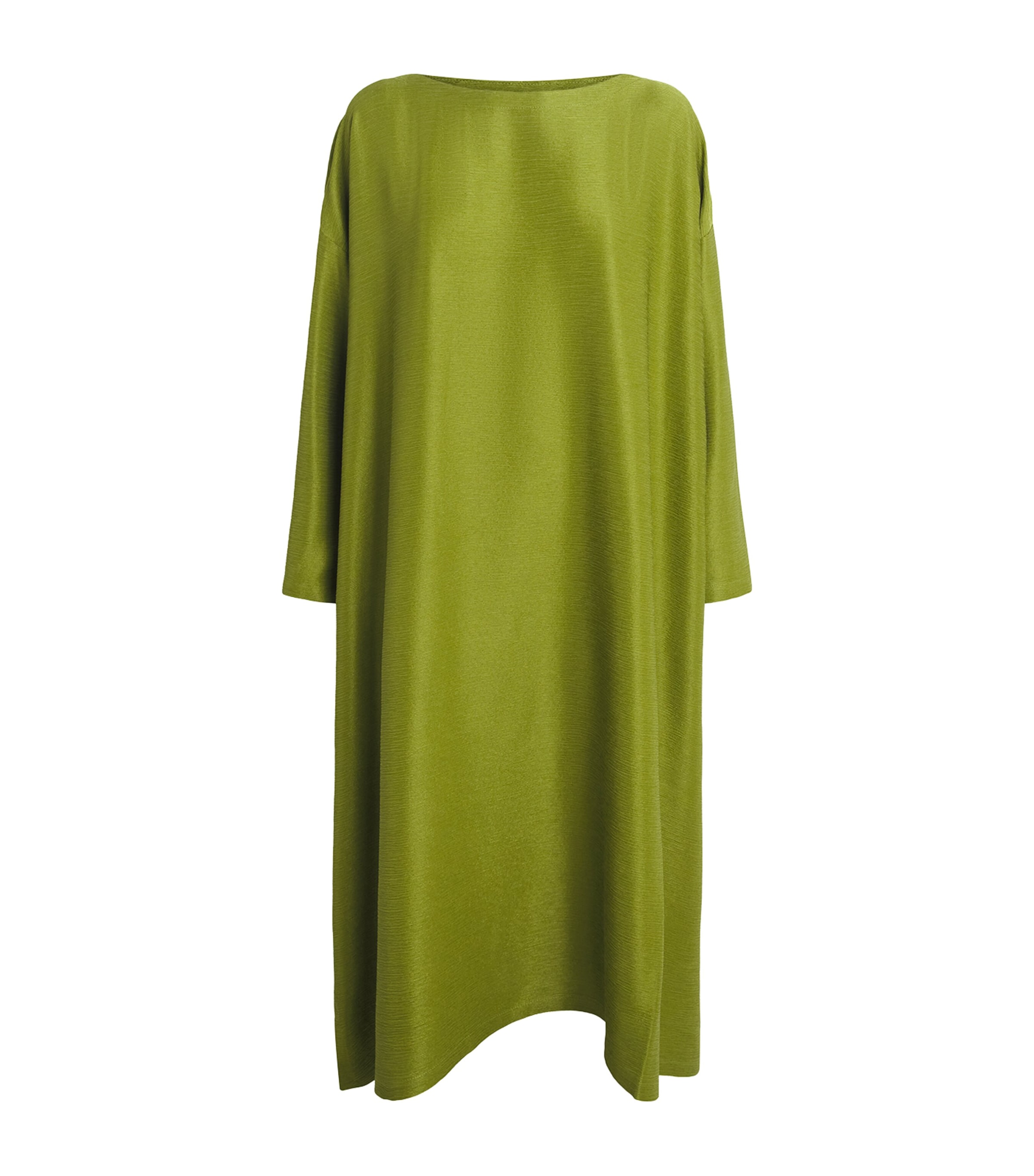Eskandar Womens Silk Plissé Wide Midi Dress Limedark