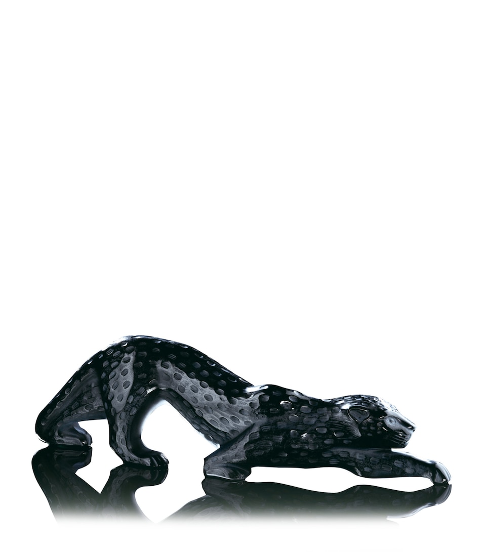 Lalique Crystal Large Zeila Panther Sculpture (11cm) Noir