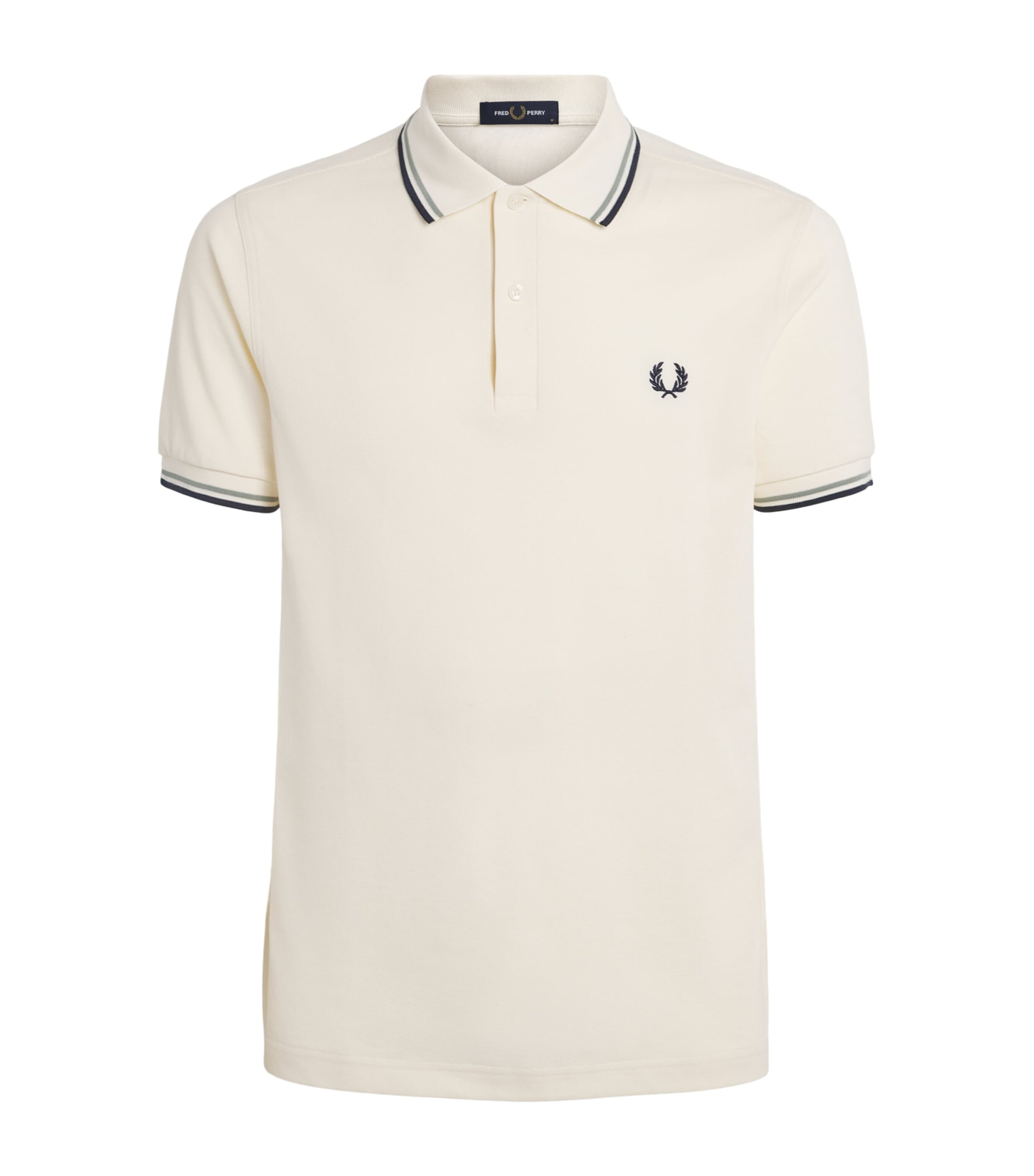 Fred Perry Mens Cotton Twin Tipped Polo Shirt Ecr/seagrs/dkair