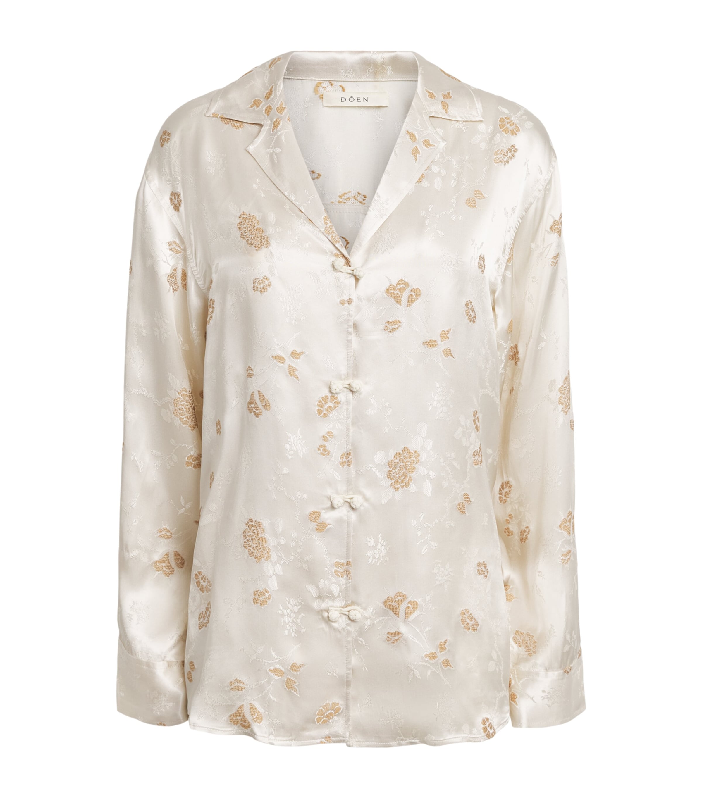 DÔEN Womens Floral Jacquard Maurise Shirt Fresco