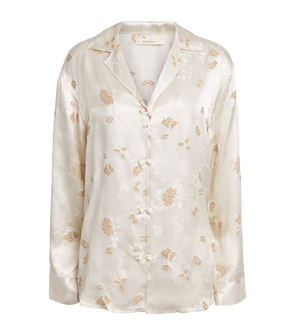 DÔEN Womens Floral Jacquard Maurise Shirt Fresco